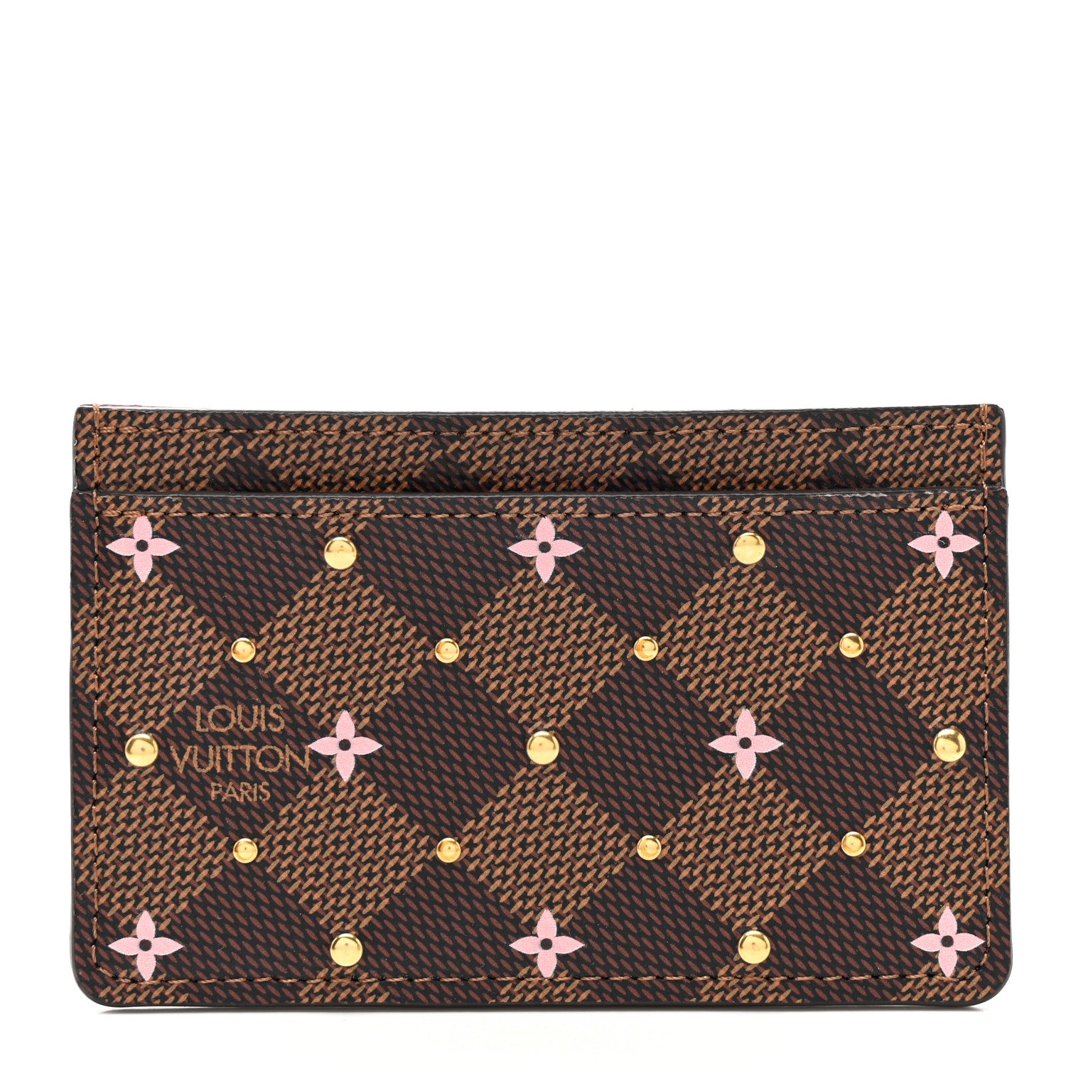 Louis Vuitton Damier Ebene Studded Card Holder 1 of 6