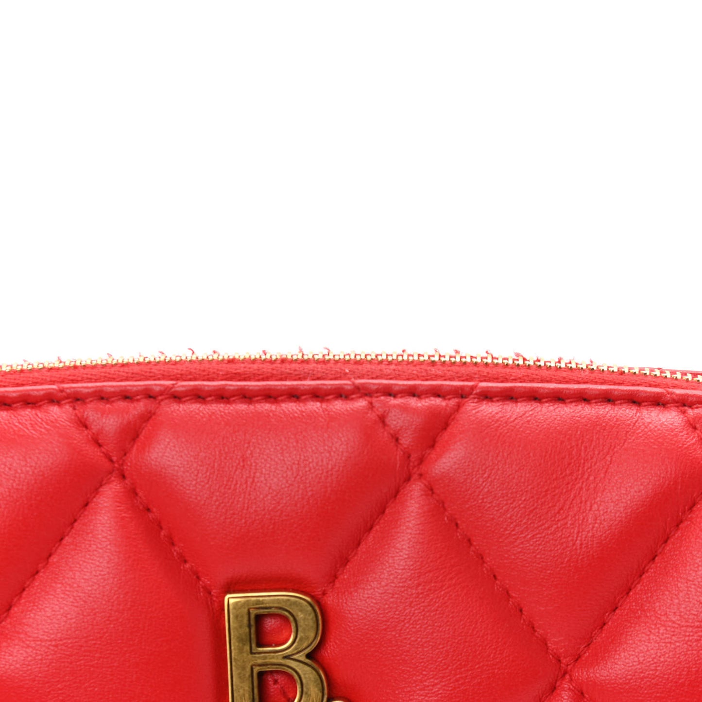 Nappa Calfskin Quilted Touch B Camera Shoulder Bag Bright Red