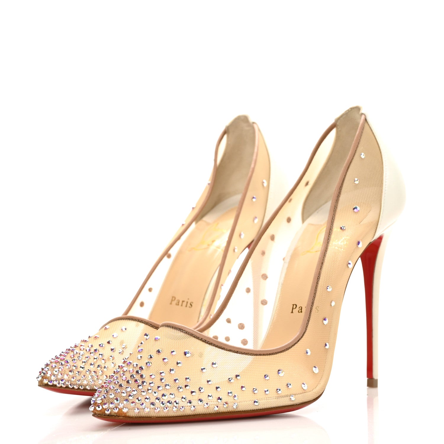 Christian Louboutin Metallic Nappa Crystal Strass Follies 100 Pumps 40.5 3 of 7
