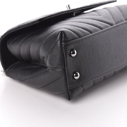 Chanel Caviar Chevron Quilted Mini Coco Handle Flap Black 9 of 10