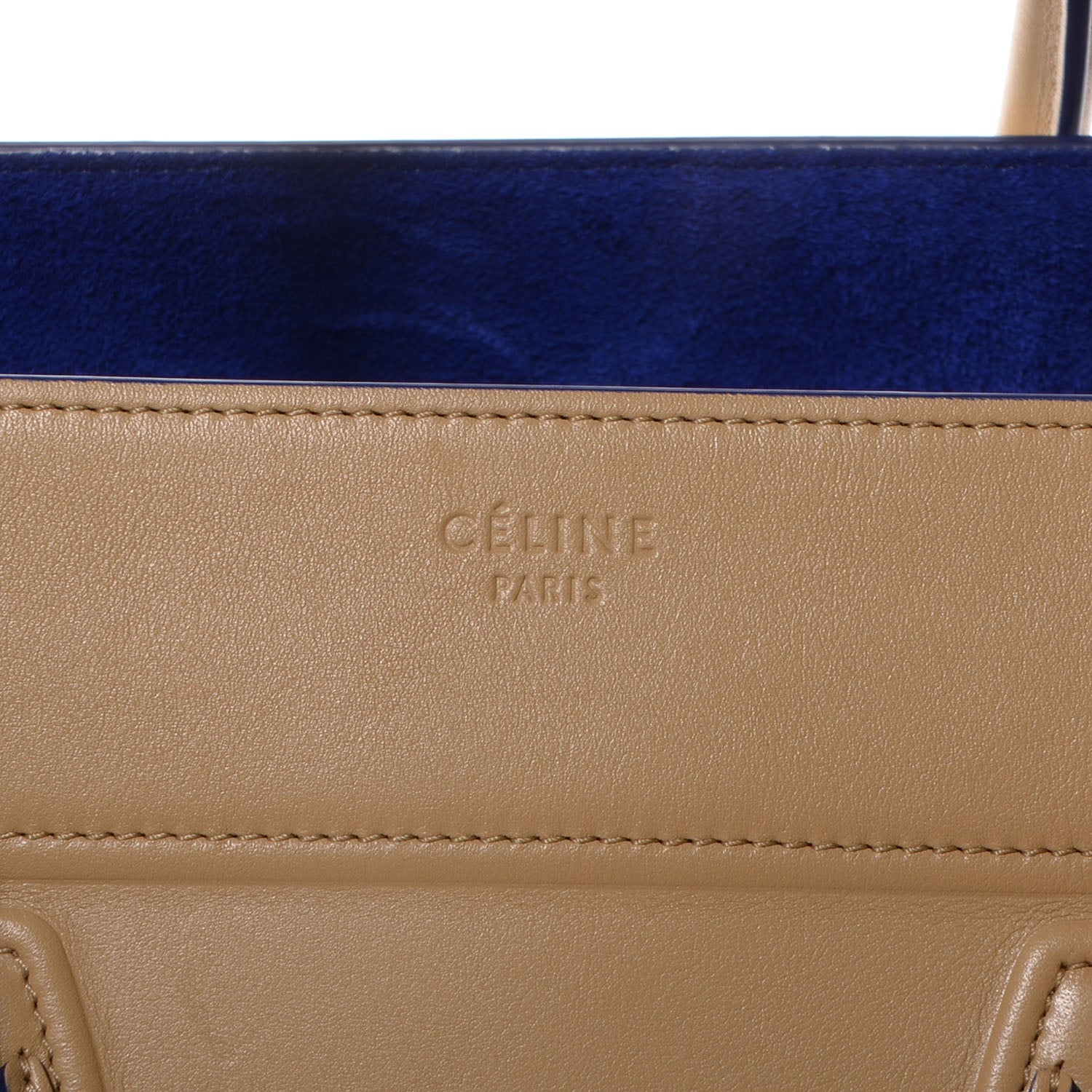 Celine Smooth Calfskin Color Trim Medium Phantom Luggage Dune Cobalt 8 of 9