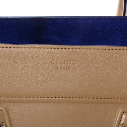 Celine Smooth Calfskin Color Trim Medium Phantom Luggage Dune Cobalt 8 of 9