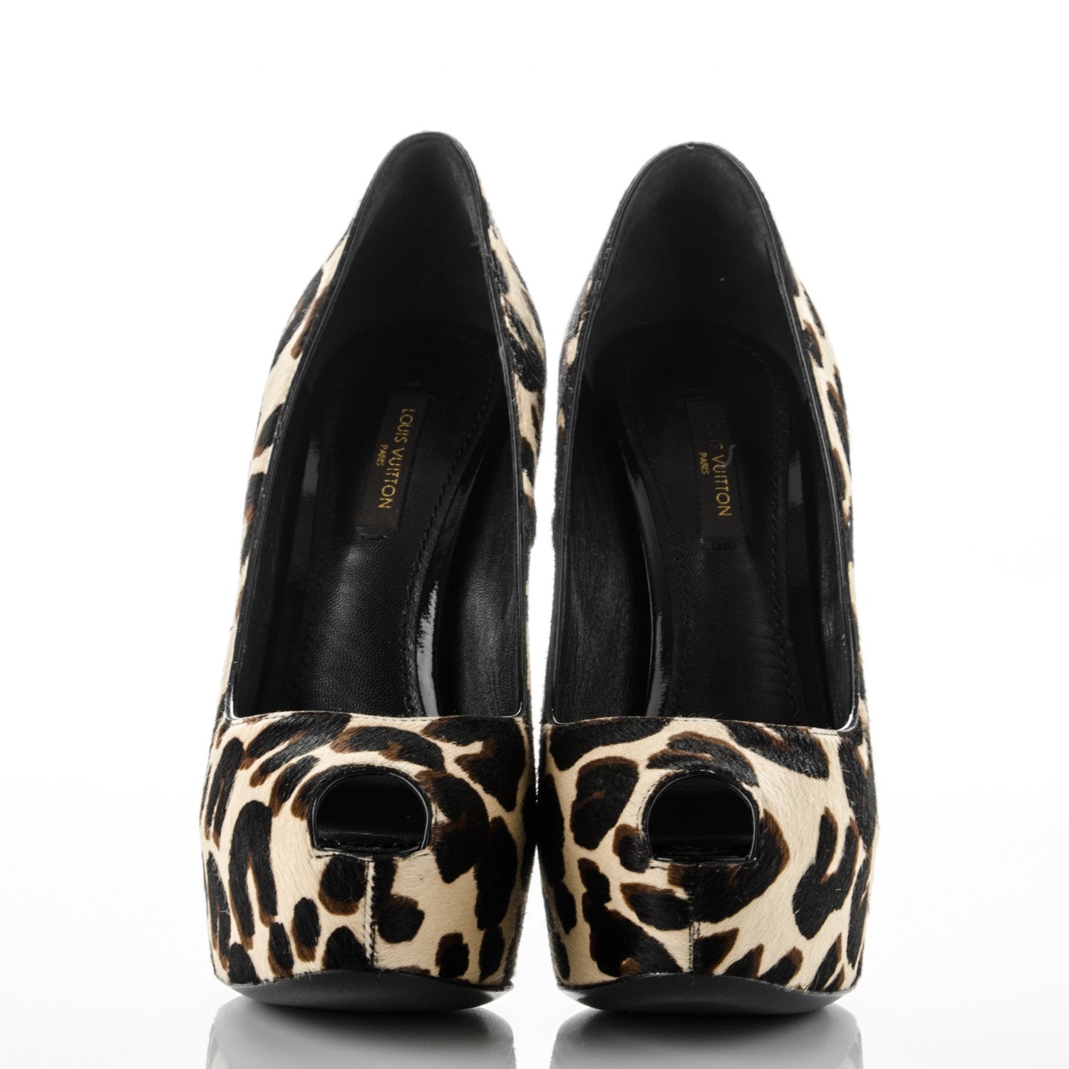 Louis Vuitton Pony Hair Oh Really Peep Toe Pumps 36 Leopard 2 of 9