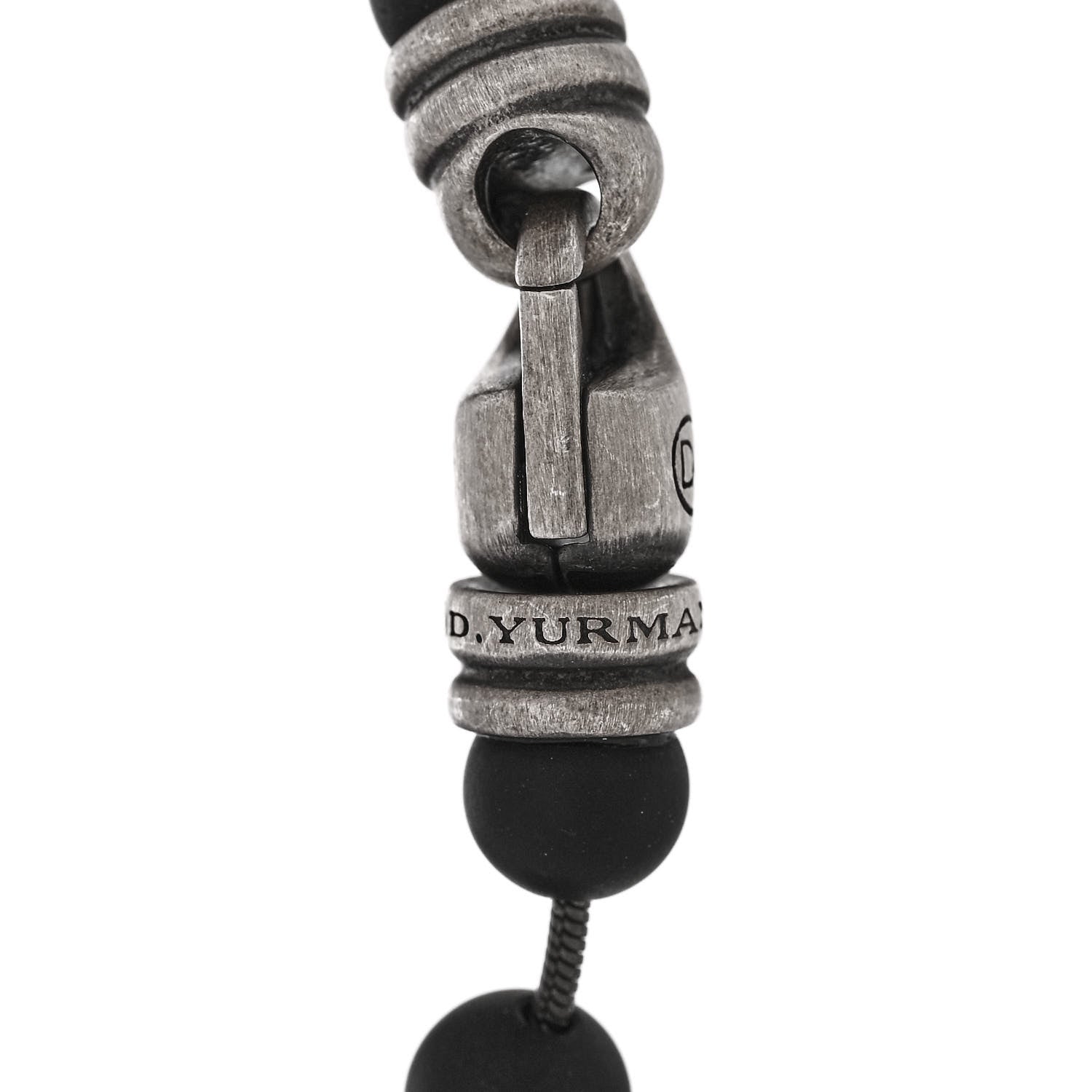 David Yurman Sterling Silver Black Onyx 6mm Spiritual Beads Bracelet 3 of 5