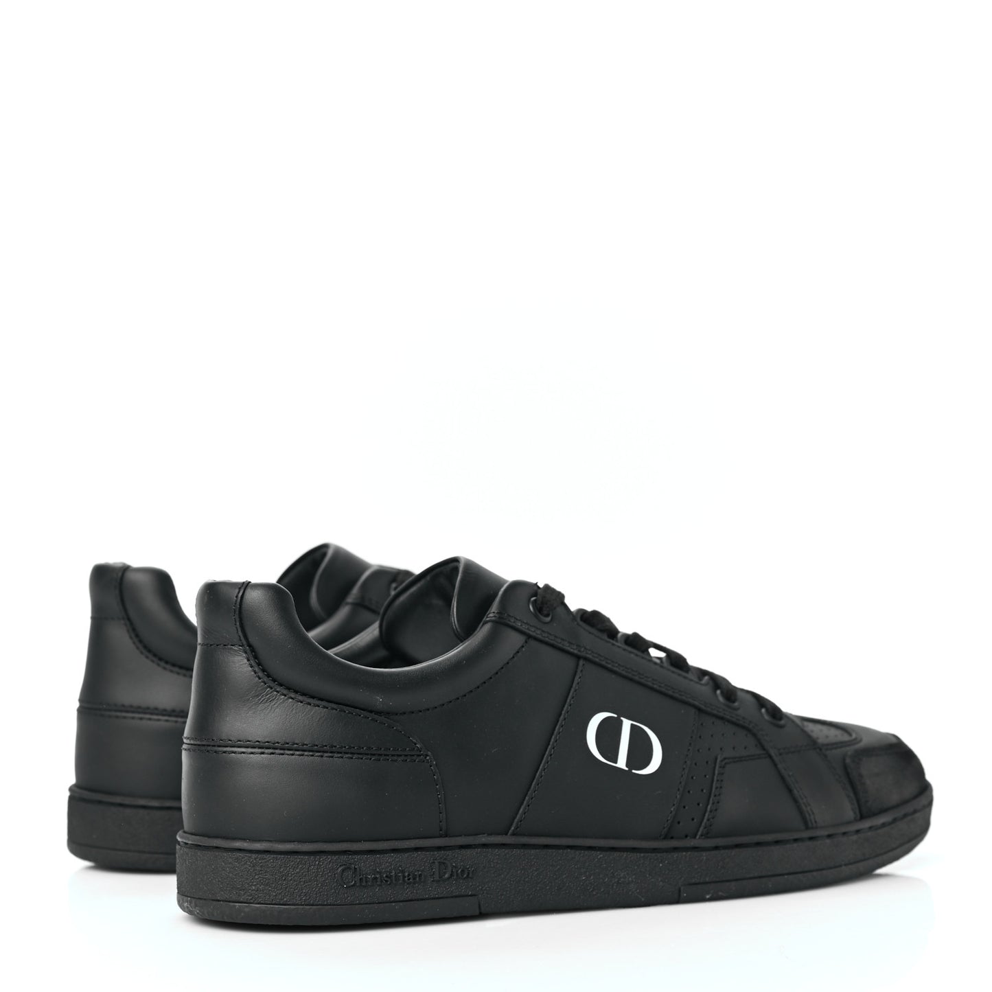 Calfskin Suede Logo Sneakers 38.5 Black