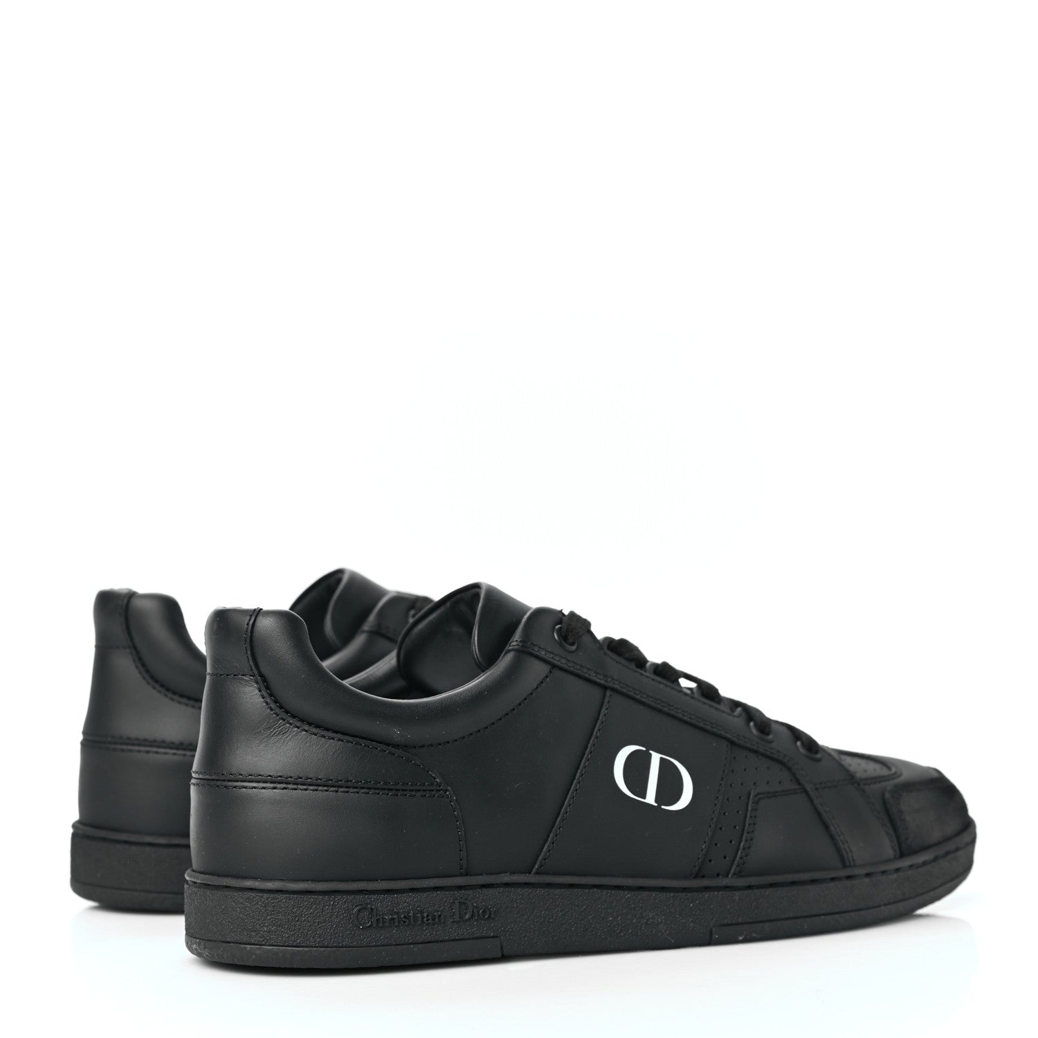 Christian Dior Calfskin Suede Logo Sneakers 38.5 Black 4 of 7