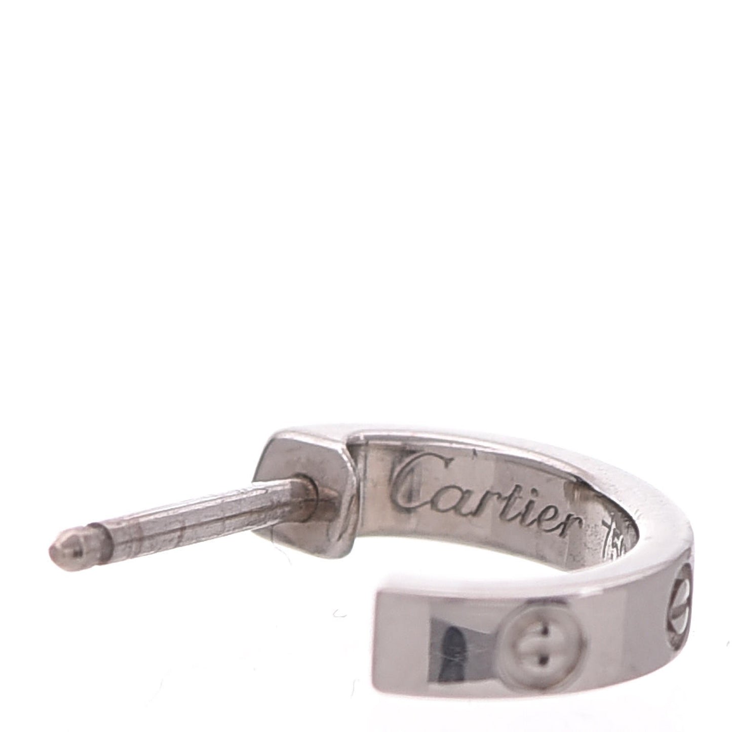 18K White Gold Small LOVE Hoop Earrings