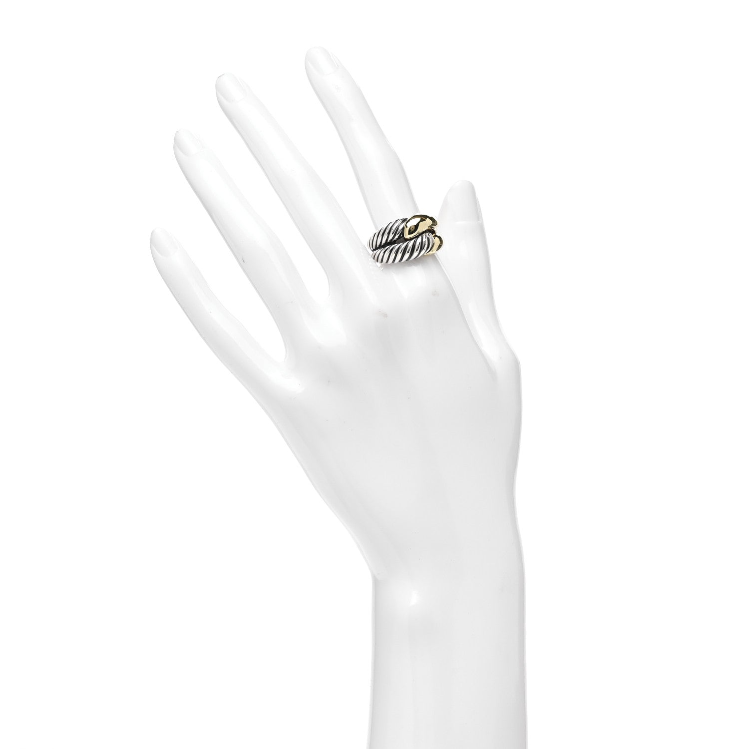 David Yurman Sterling Silver 14K Yellow Gold Large Infinity Ring 54 7 2 of 6