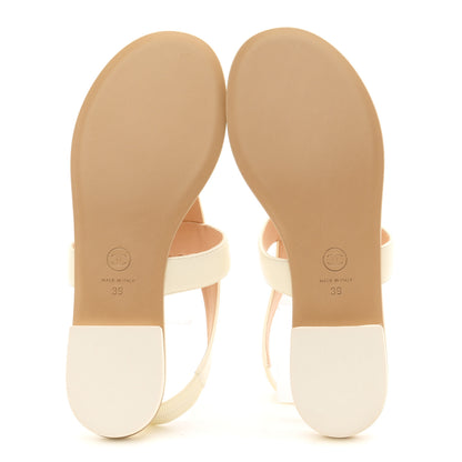 Chanel Lambskin Chain CC Thong Sandals 39 Ivory 6 of 10