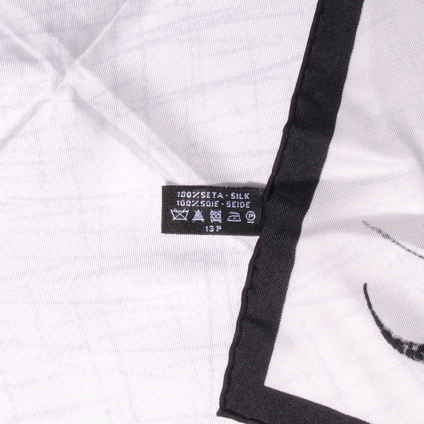 Chanel Silk CC Camellia Square Scarf Black 5 of 5