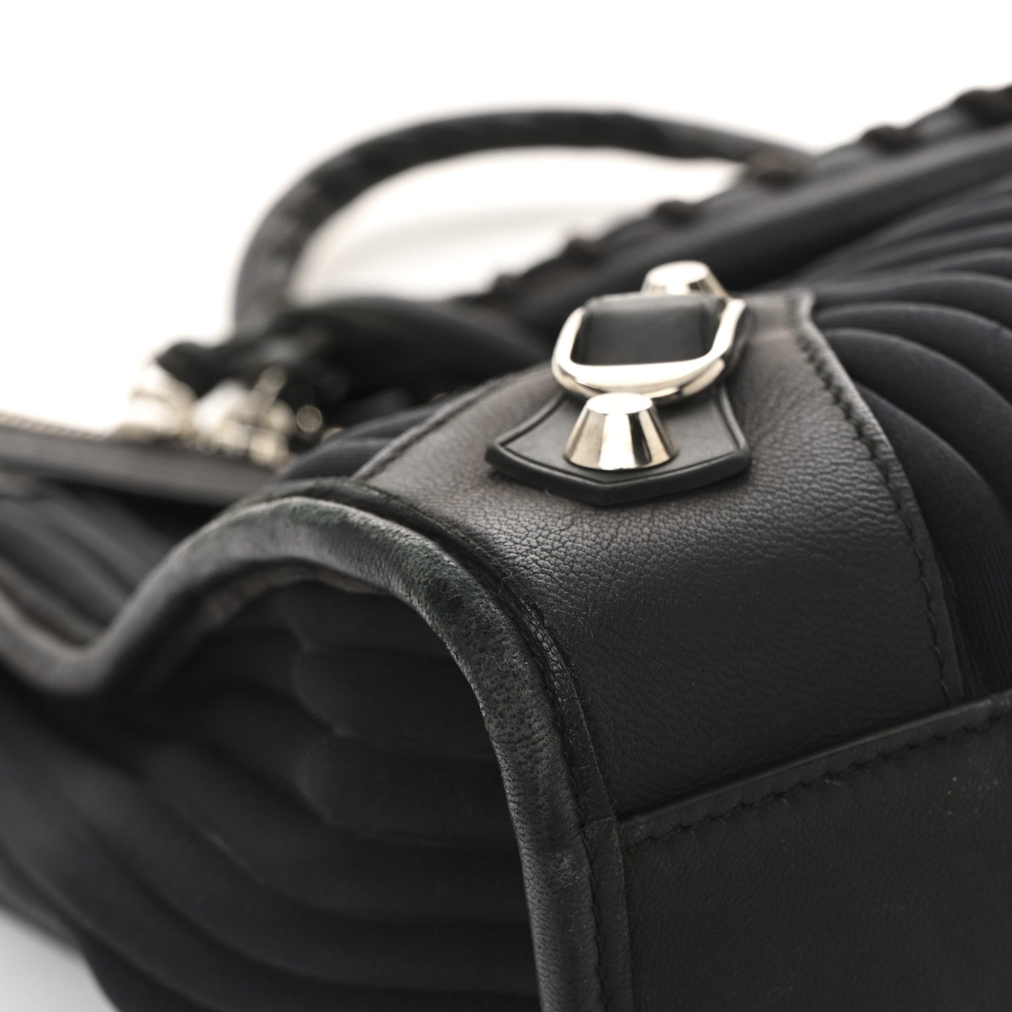 Ribbed Neoprene Classic Silver Hardware City Black