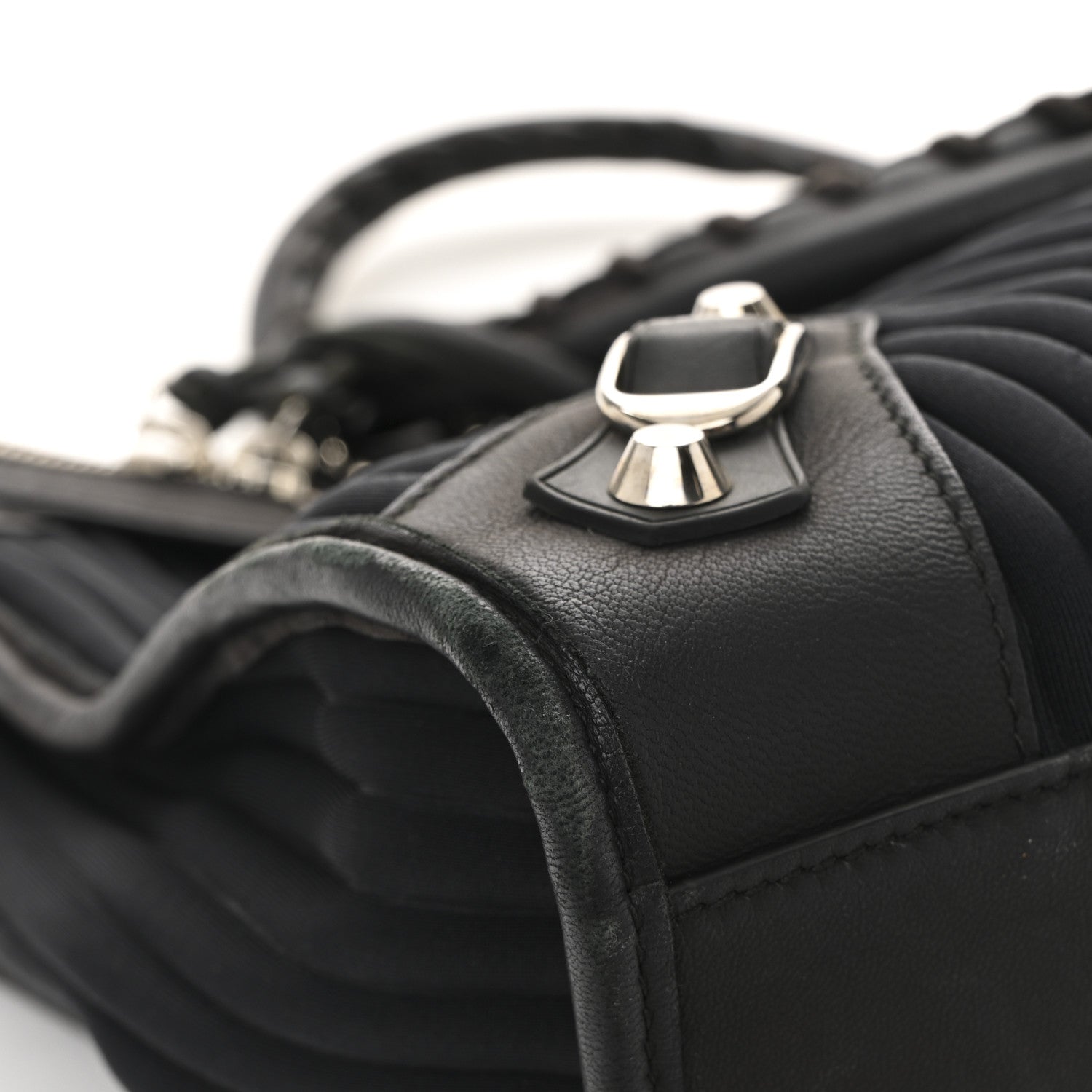 Balenciaga Ribbed Neoprene Classic Silver Hardware City Black 11 of 12