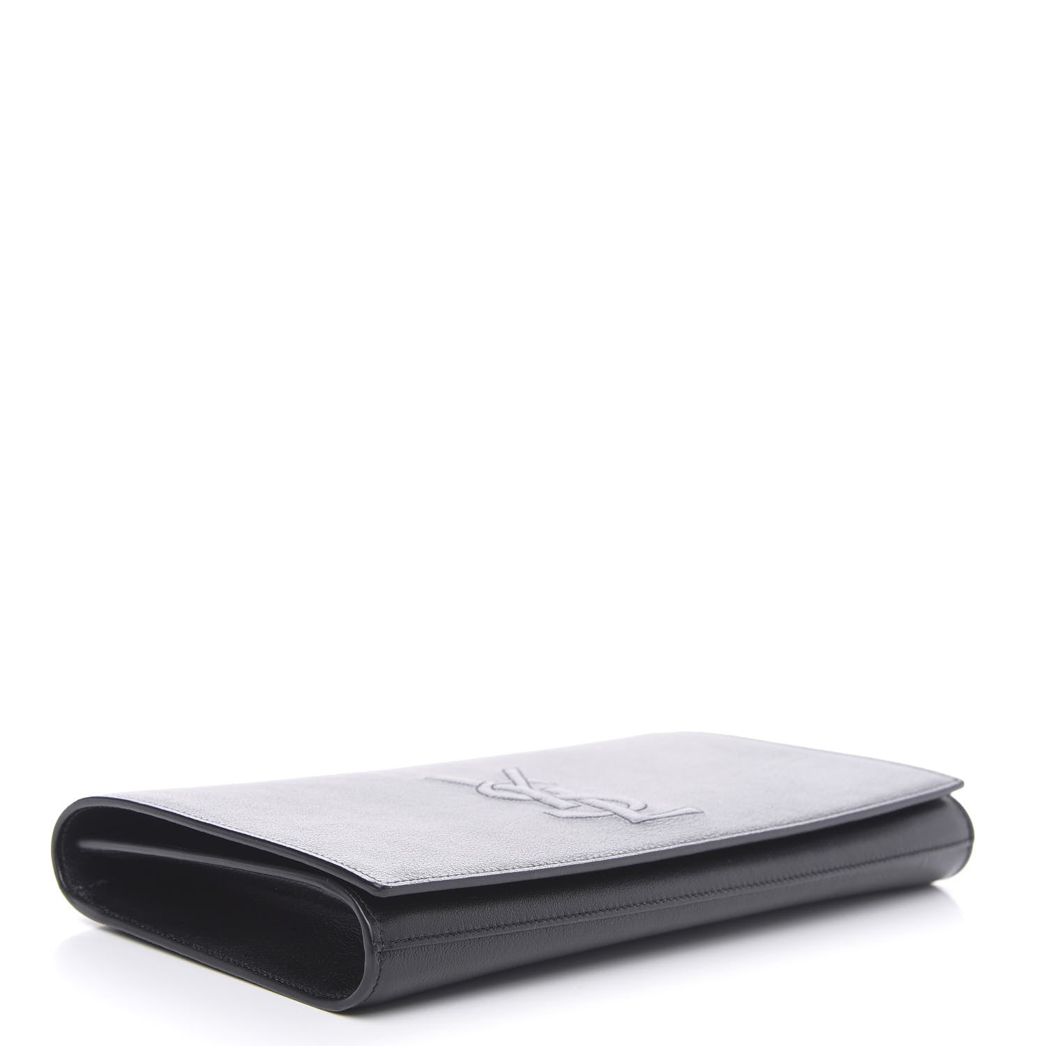 Saint Laurent Calfskin Monogram Large Belle De Jour Clutch Black 4 of 9