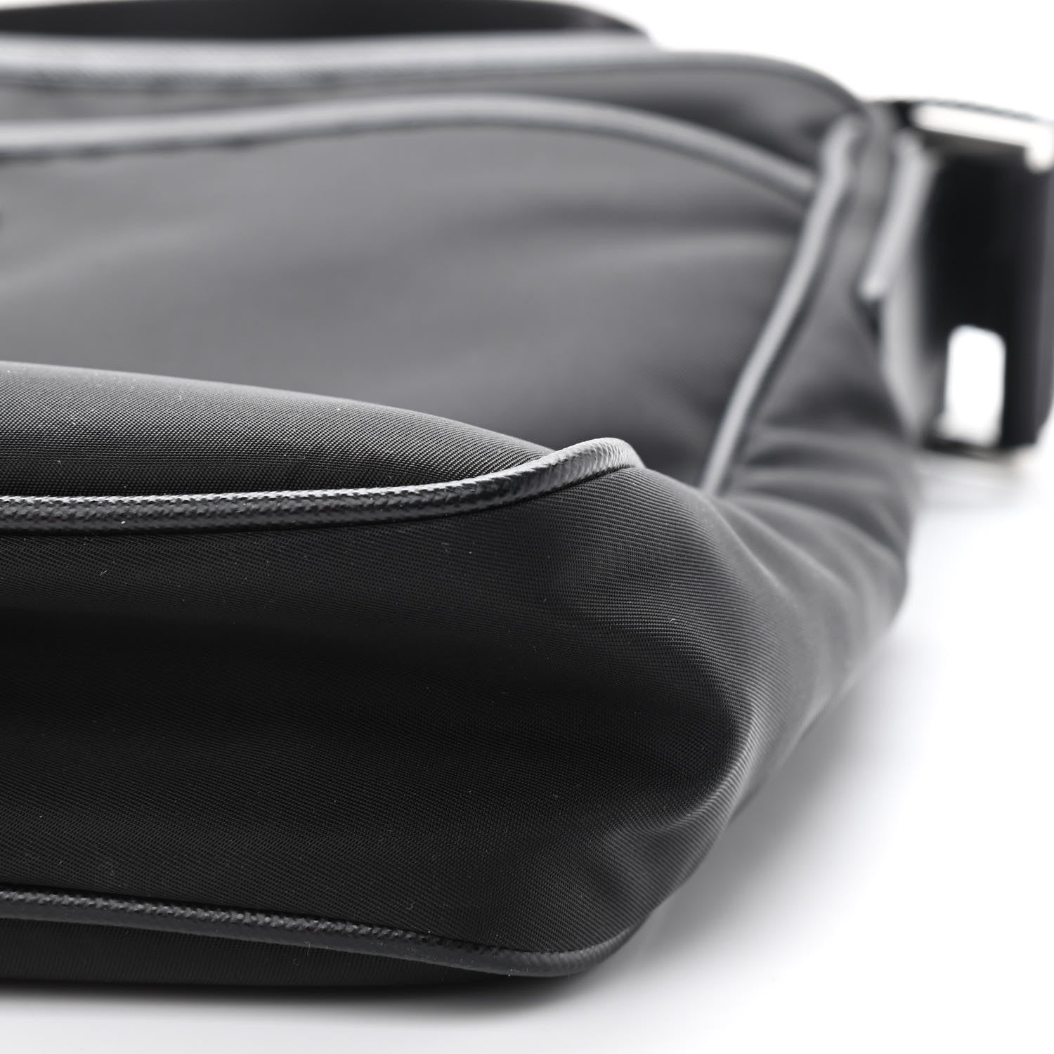 Prada Tessuto Nylon Saffiano Flat Messenger Bag Black 9 of 9