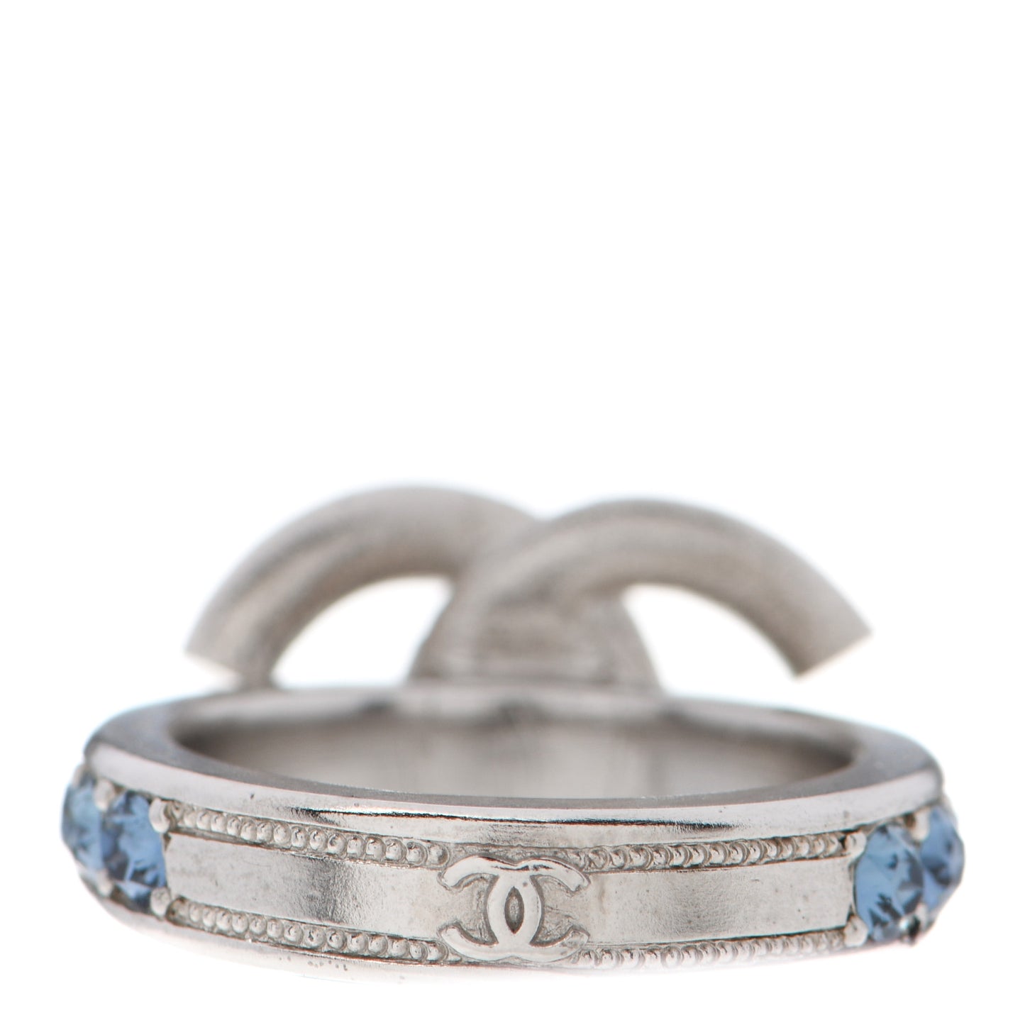 Crystal CC Ring 50/5.25 Silver Blue
