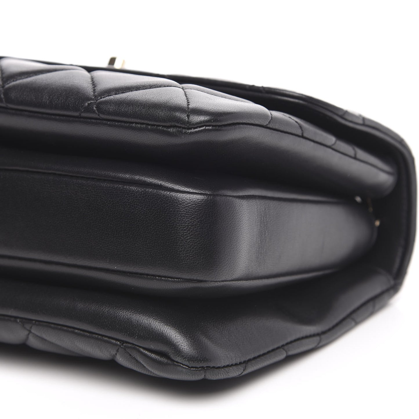 Lambskin Quilted Small Trendy CC Dual Handle Flap Bag Black