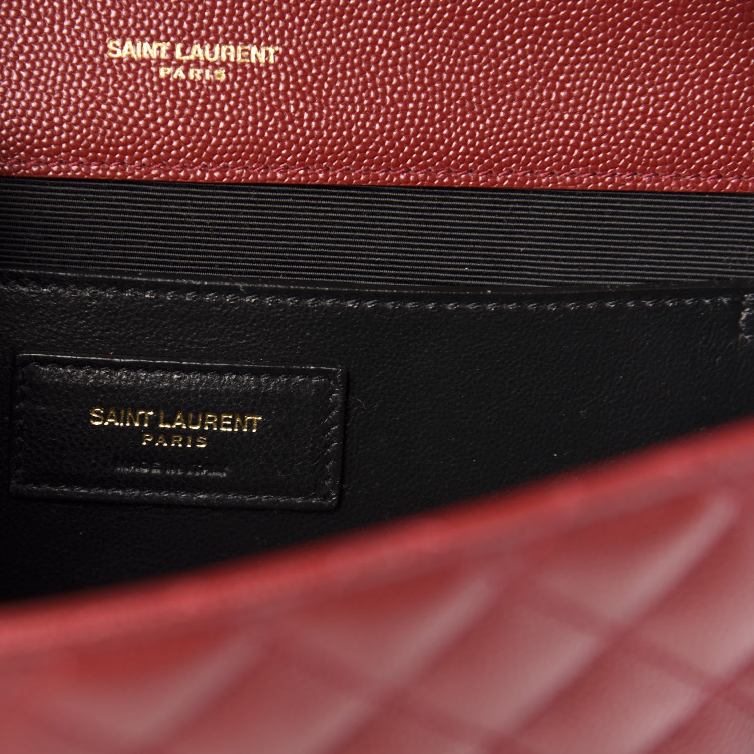 Saint Laurent Grain De Poudre Textured Mixed Matelasse Triquilt Medium Monogram Satchel Oxblood 7 of 11