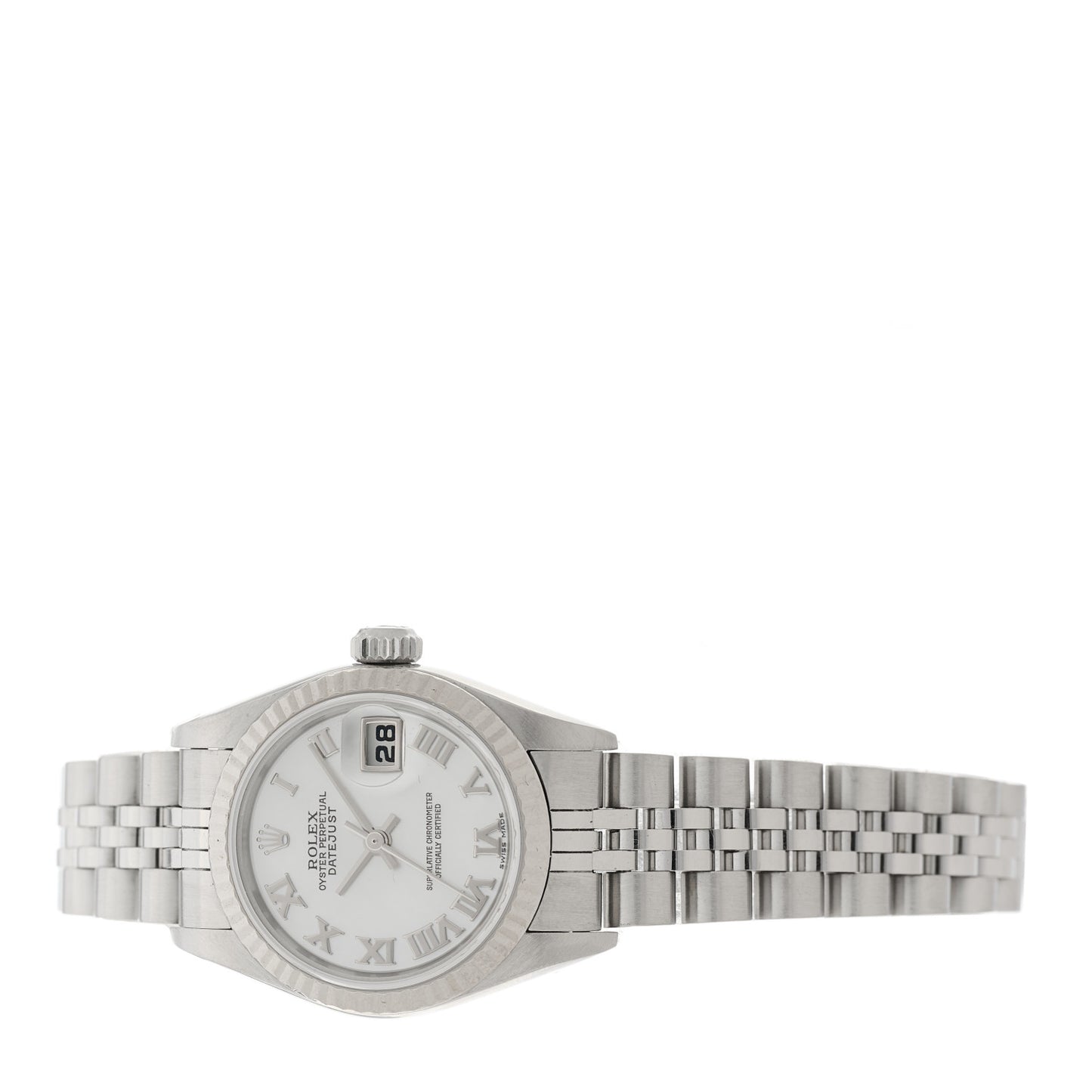 Stainless Steel 18K White Gold Mother of Pearl 26mm Oyster Perpetual Datejust Watch Roman 79174