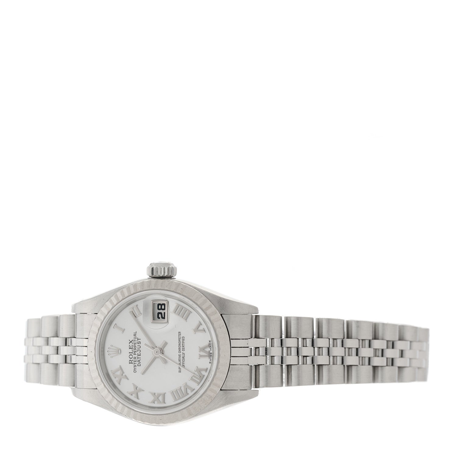 Rolex Stainless Steel 18K White Gold Mother of Pearl 26mm Oyster Perpetual Datejust Watch Roman 79174 2 of 5