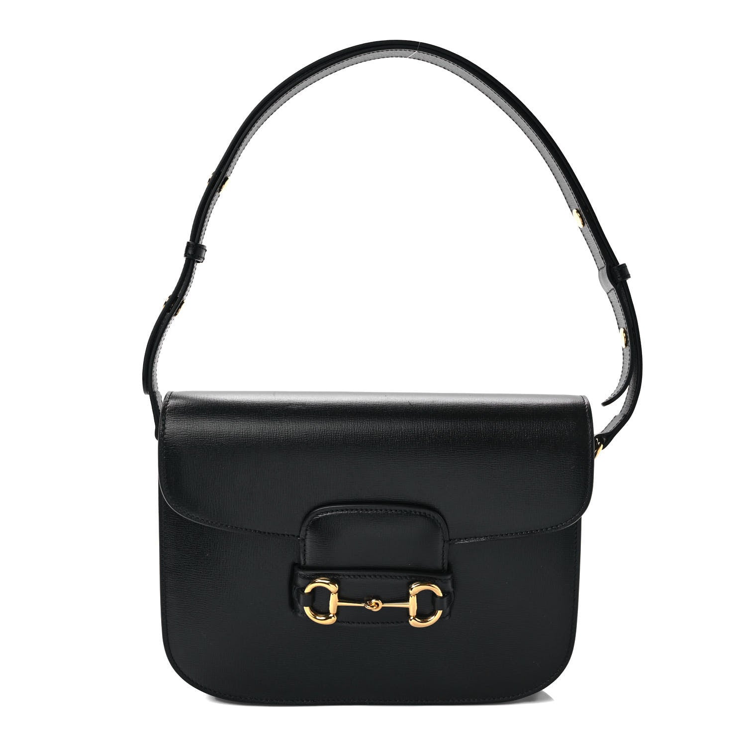 Gucci Azalea Calfskin Horsebit 1955 Shoulder Bag Black 1 of 9