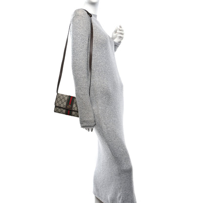Gucci GG Supreme Monogram Web Ophidia Crossbody Wallet Beige New Acero 2 of 11