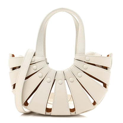 Bottega Veneta French Calfskin Small Shell White Frost 1 of 14