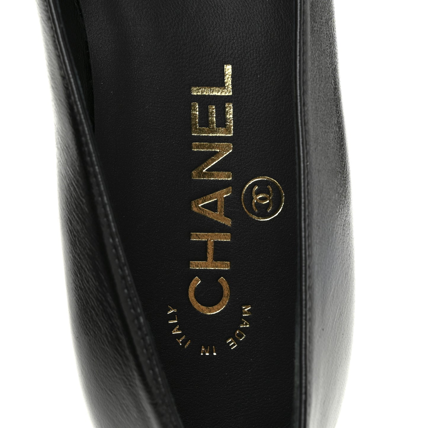 Shiny Lambskin Grosgrain Pearl Mary Jane Flats 36 Black