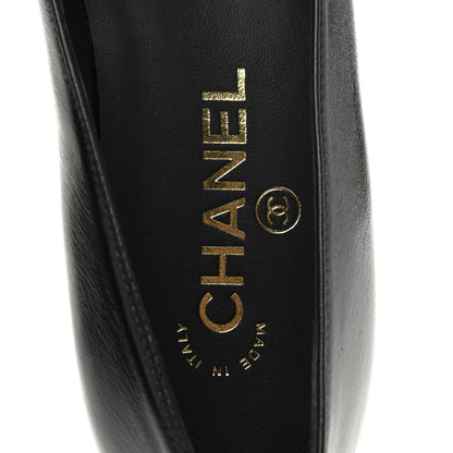 Chanel Shiny Lambskin Grosgrain Pearl Mary Jane Flats 36 Black 7 of 9