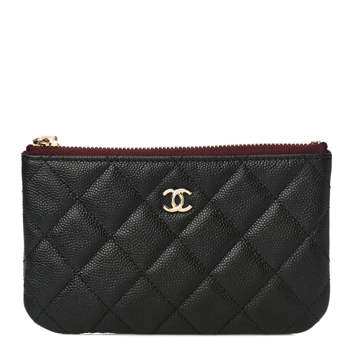 Caviar Quilted Small Cosmetic Case Black