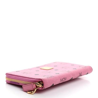 MCM Visetos Zip Around Wallet Pink 4 of 8