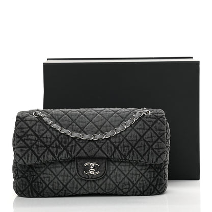 Chanel Denim Quilted Denimpression Flap Grey Black 11 of 11