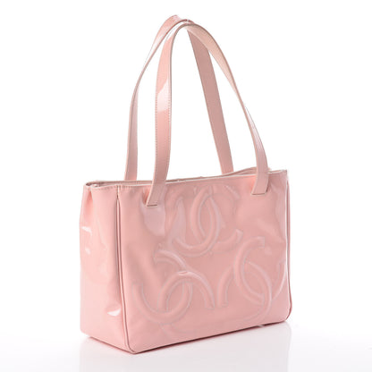 Chanel Patent CC Logo Tote Pink 3 of 14