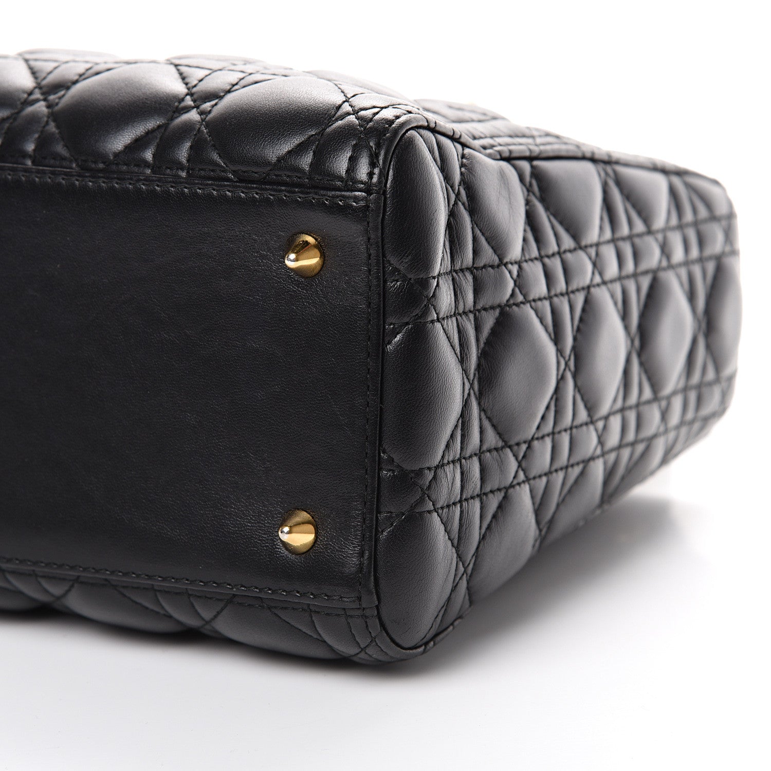 Christian Dior Lambskin Cannage Medium Lady Dior Black 9 of 11
