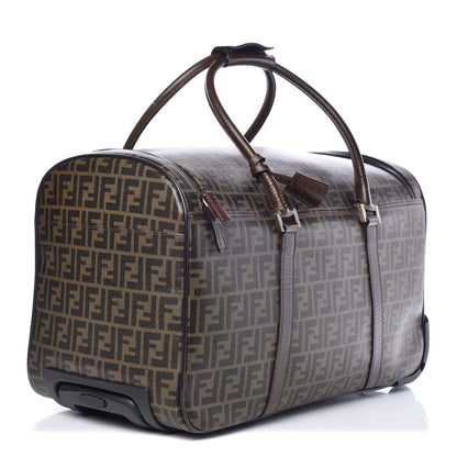 Fendi Zucca Spalmati Rolling Duffle Carry On Luggage Tobacco 4 of 10