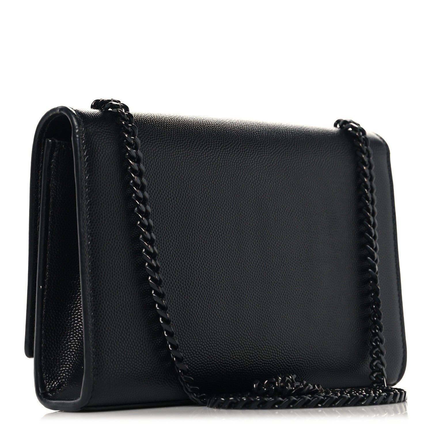 Saint Laurent Grain De Poudre Small Monogram Monochrome Kate Satchel Black 3 of 9