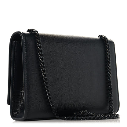 Saint Laurent Grain De Poudre Small Monogram Monochrome Kate Satchel Black 3 of 9