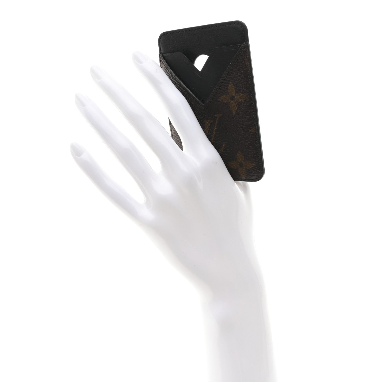 Louis Vuitton Monogram Macassar Magnetic Card Holder Black 2 of 6