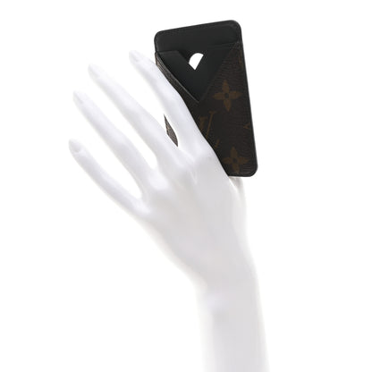 Louis Vuitton Monogram Macassar Magnetic Card Holder Black 2 of 6