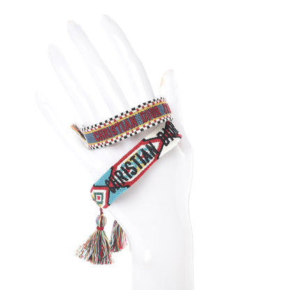 Christian Dior Woven Cotton J'Adior Friendship Bracelet Set Blue Multicolor 2 of 6