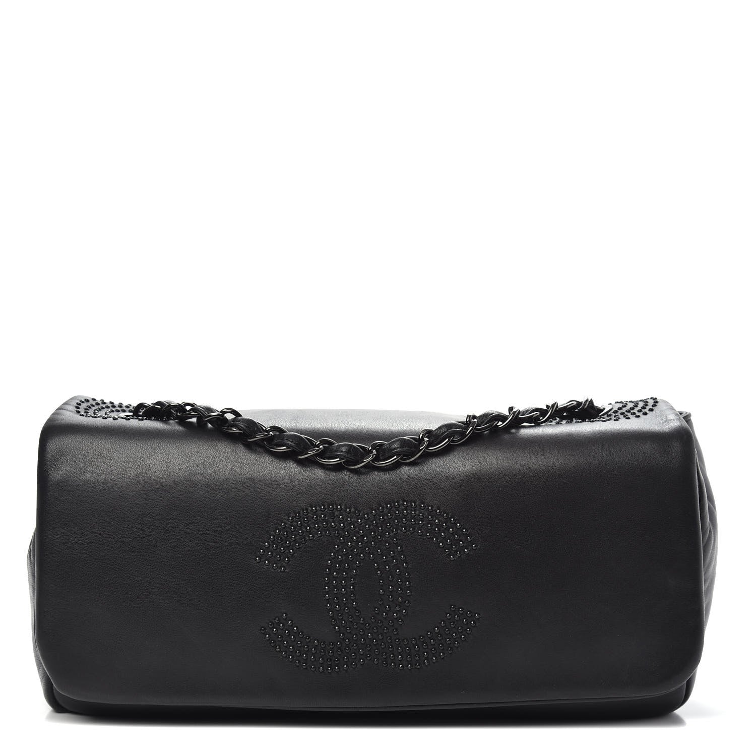 Chanel Lambskin Studded CC East West Flap Black 1 of 15