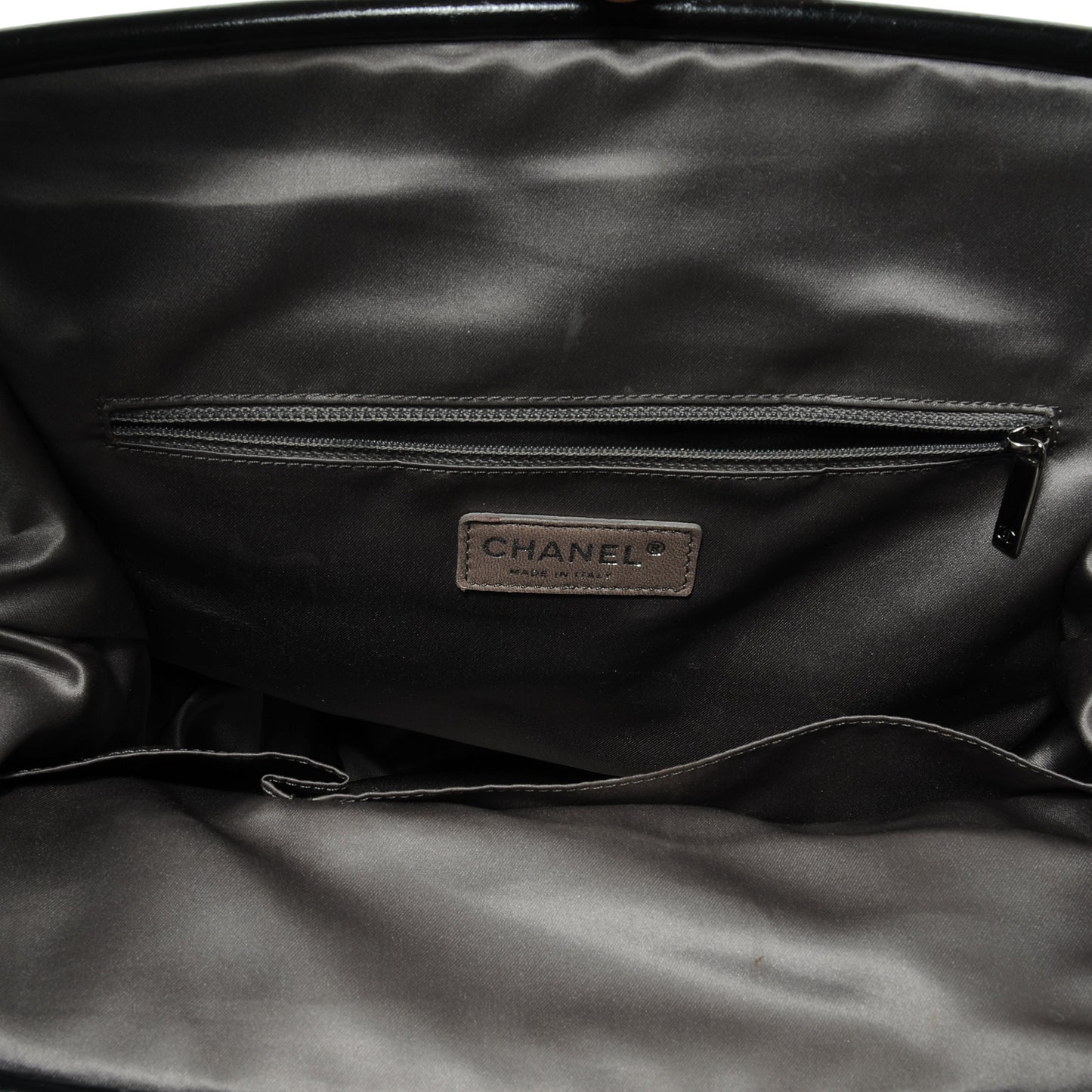 Glazed Calfskin Tweed Portobello Tote Black