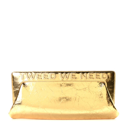Chanel Metallic Lambskin Tweed We Need 5x5=CC Clutch Gold 1 of 10