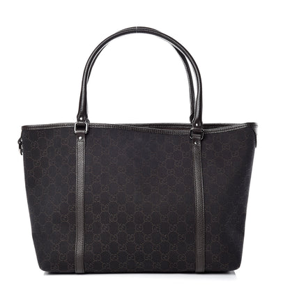 Gucci Denim Dollar Calfskin GG Monogram Medium Joy Tote Brown 1 of 13