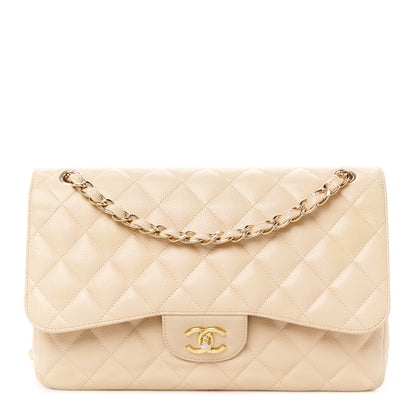 Chanel Caviar Quilted Jumbo Double Flap Beige Clair 1 of 11