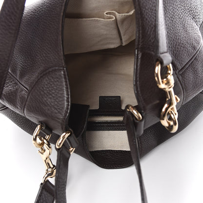 Gucci Calfskin Web Medium Dressage Hobo Coffee Brown 4 of 8