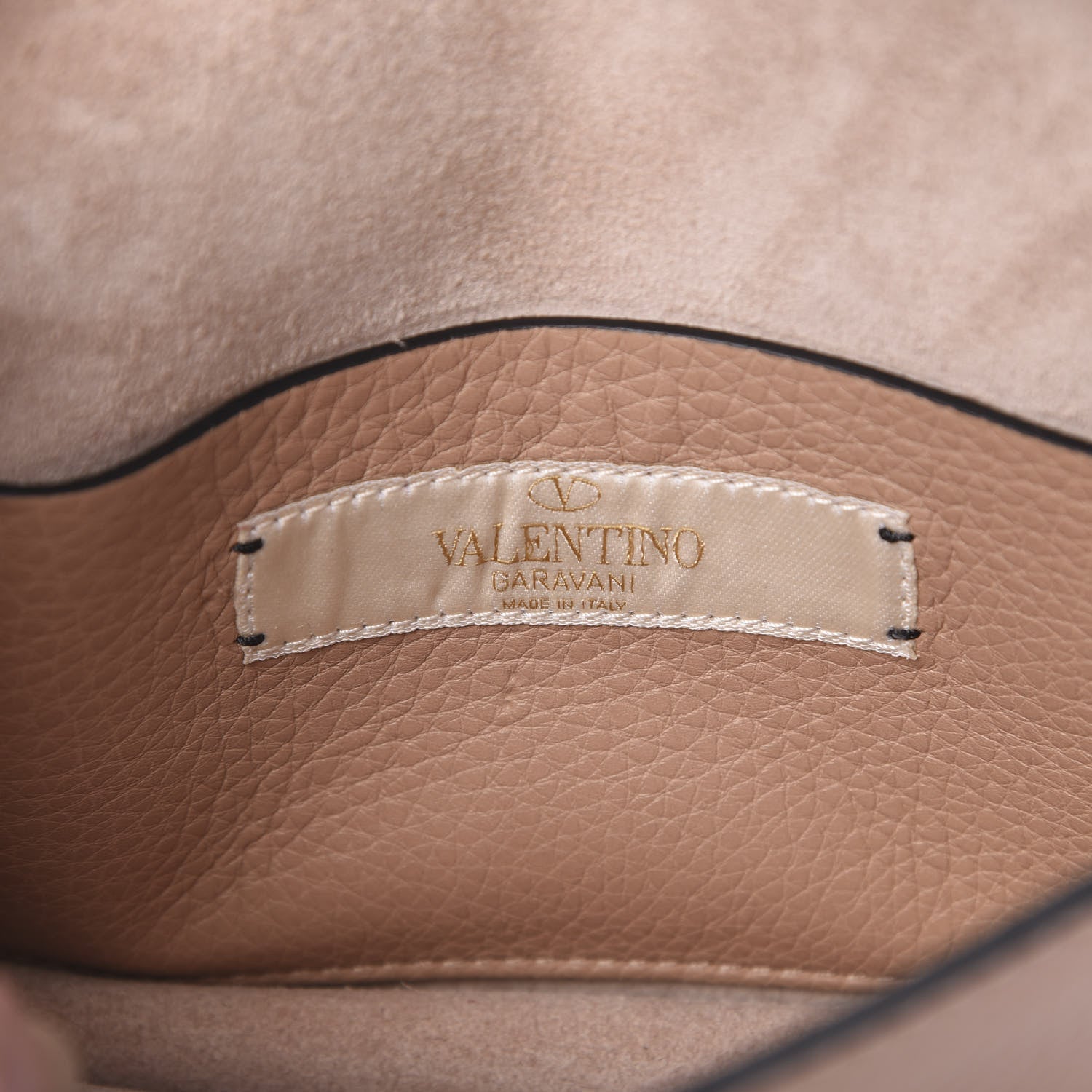 Valentino Garavani Grained Calfskin Onyx Small Guitar Strap Rockstud Rolling Shoulder Flap Bag Soft Noisette 5 of 9