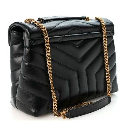 Saint Laurent Calfskin Y Quilted Monogram Small Loulou Chain Satchel Black 3 of 9