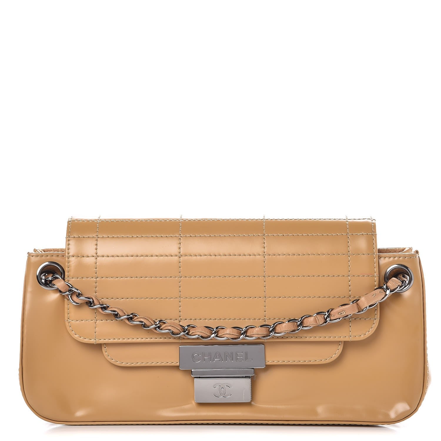 Chanel Glazed Calfskin Stitched Accordion Flap Beige 1 of 11