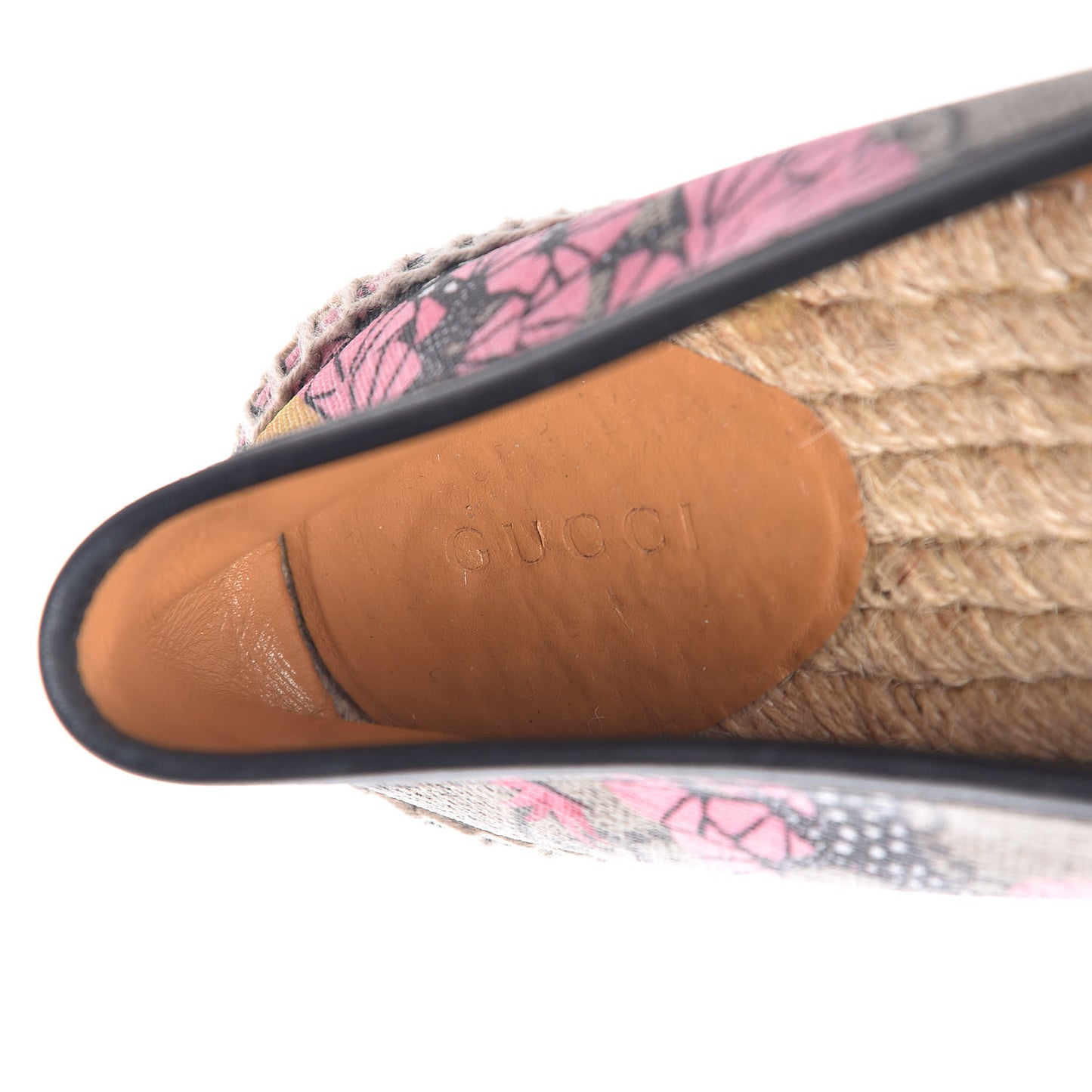GG Supreme Monogram Bengal Espadrilles 39.5 Beige Pink