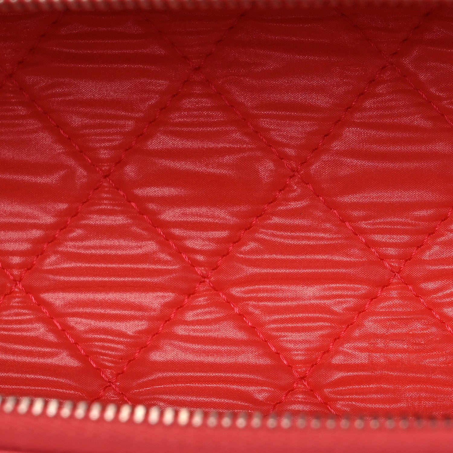 Chanel Caviar Quilted Double Zip Pouch Cosmetic Case Coral 5 of 14